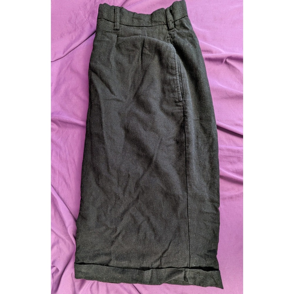 Trust Black Linen Blend Black Shorts Cuffed Size W38 36" Tool Pocket